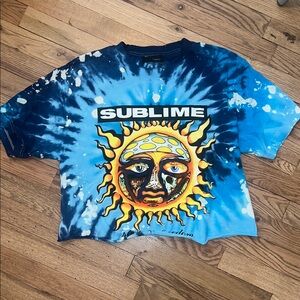 Twenty5A Sublime Blue Tie-Dye Cropped T-Shirt Size M NWOT